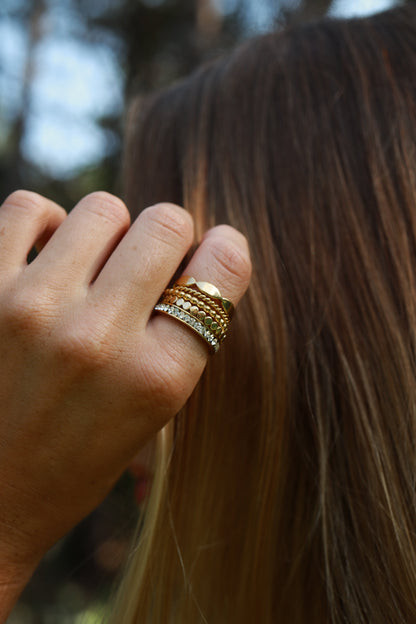 18K Gold PVD Stainless Steel Sculpted Blank Engravable Ring