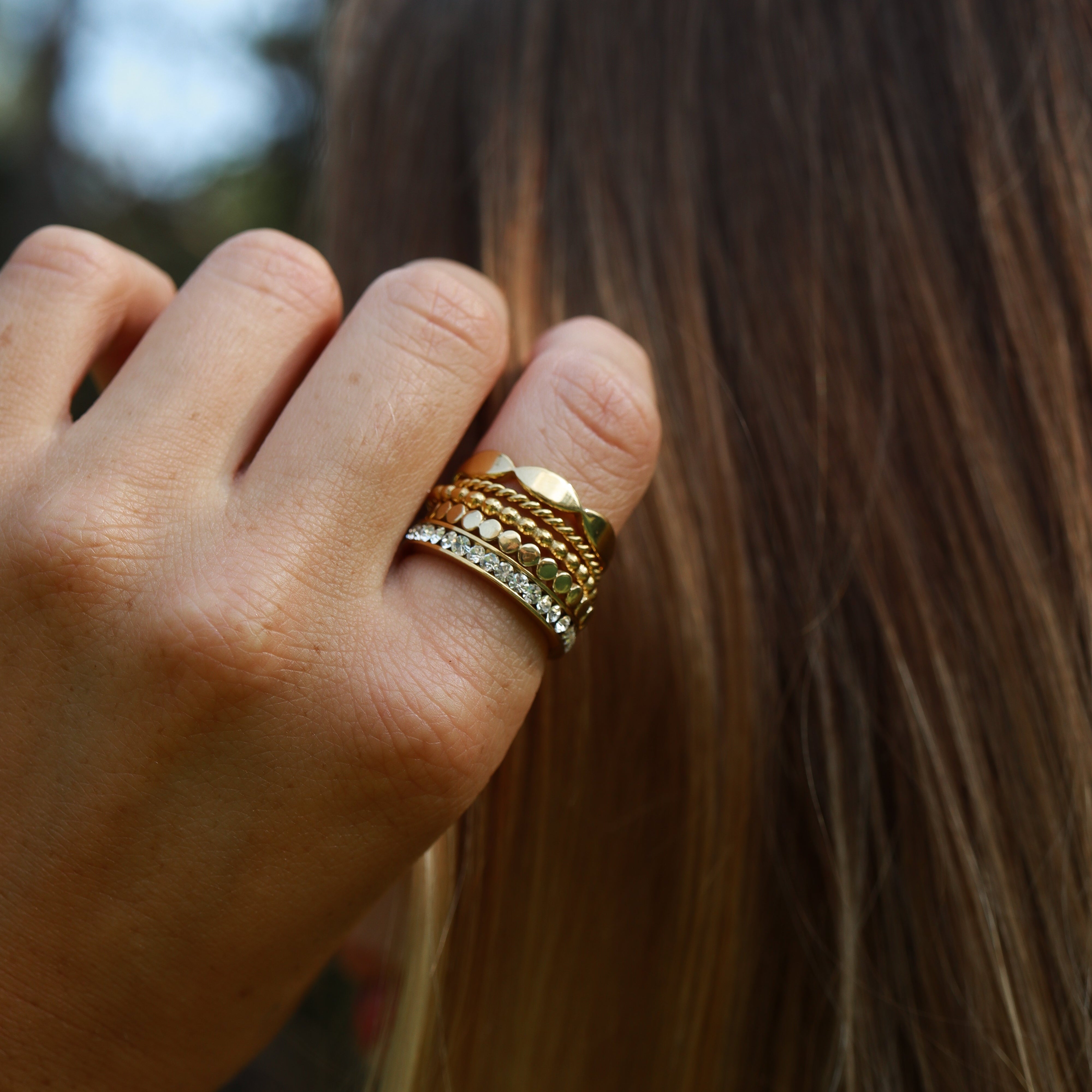 18K Gold PVD Stainless Steel CZ Eternity Ring