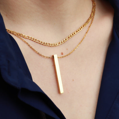 18K Gold PVD Stainless Steel Figaro Chain Necklace