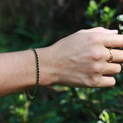 18K Gold PVD Stainless Steel Birthstone Tennis Chain Bracelet