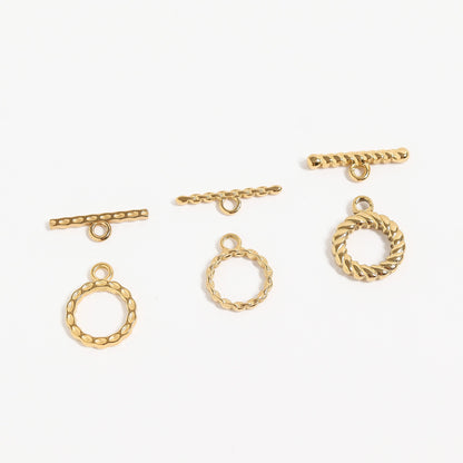 18K Gold PVD Stainless Steel Braided Toggle Clasp