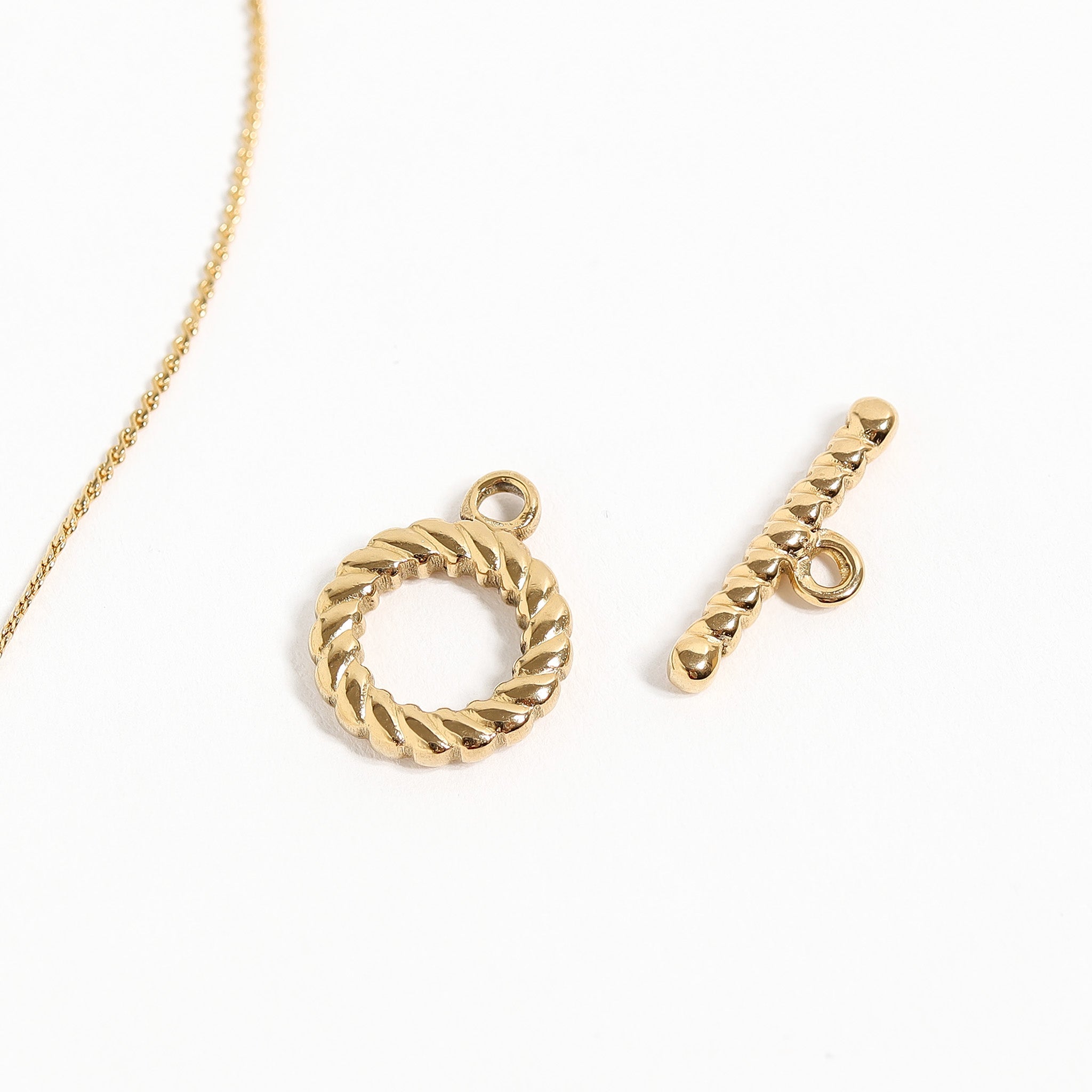 18K Gold PVD Stainless Steel Braided Toggle Clasp