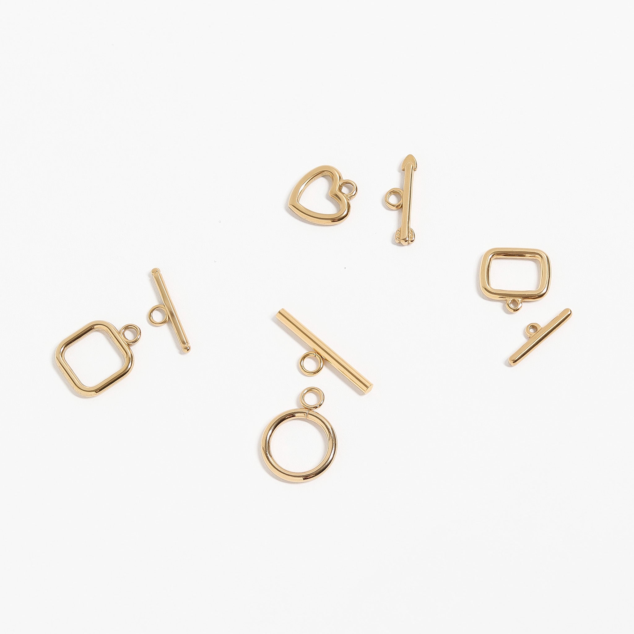18K Gold PVD Stainless Steel Rectangle Toggle Clasp
