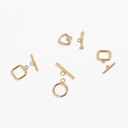 18K Gold PVD Stainless Steel Rectangle Toggle Clasp