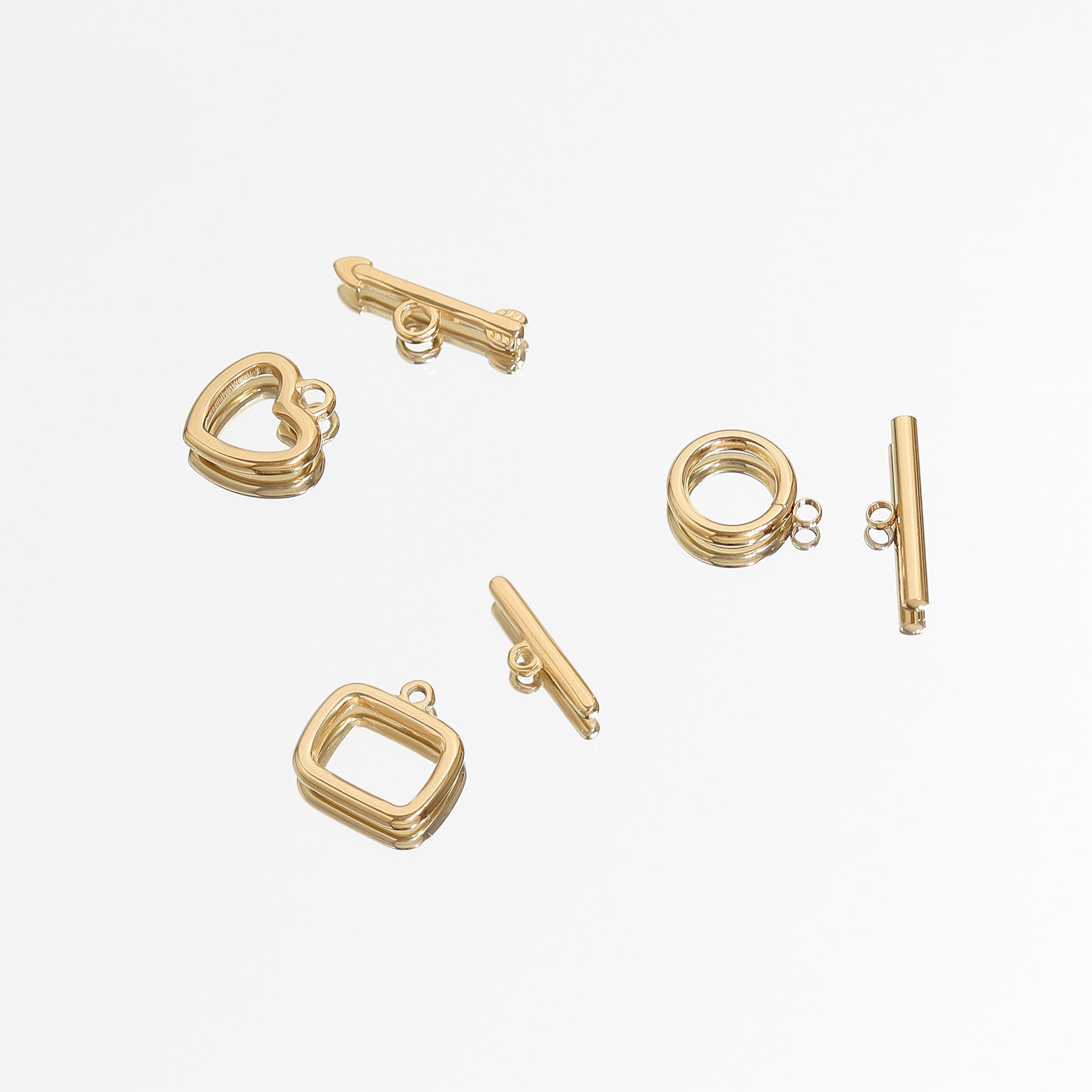 18K Gold PVD Stainless Steel Rectangle Toggle Clasp