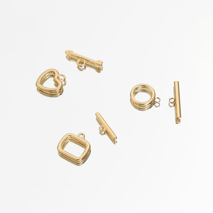 18K Gold PVD Stainless Steel Small Circle Toggle Clasp