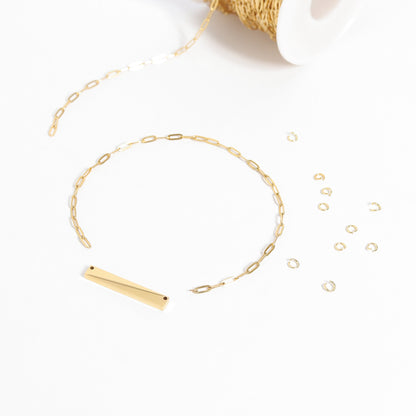 18K Gold PVD Stainless Steel Blank Bar Pendant