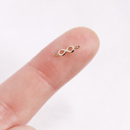 Permanent Jewelry Horizontal 14K Solid Gold Infinity Charm