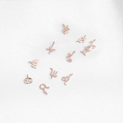 Permanent Jewelry 14K Solid Rose Gold Zodiac Charms