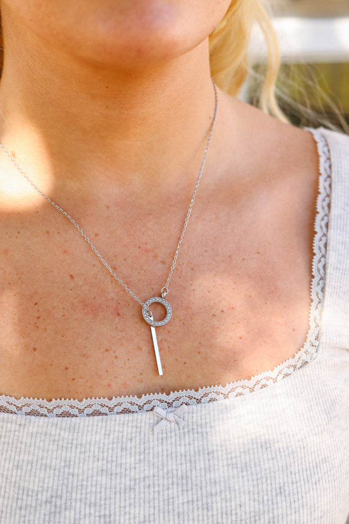 18K Gold PVD Stainless Steel Toggle with Drop Bar Lariat Necklace