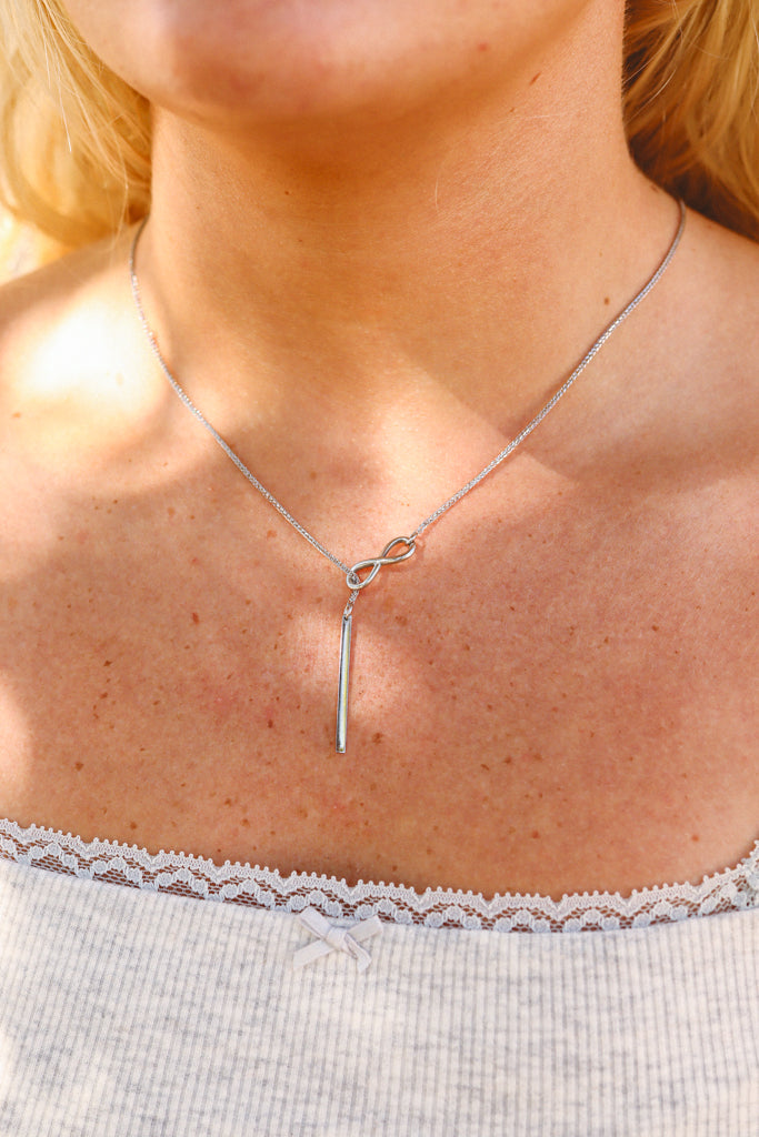 18K Gold PVD Stainless Steel Infinity Lariat Necklace