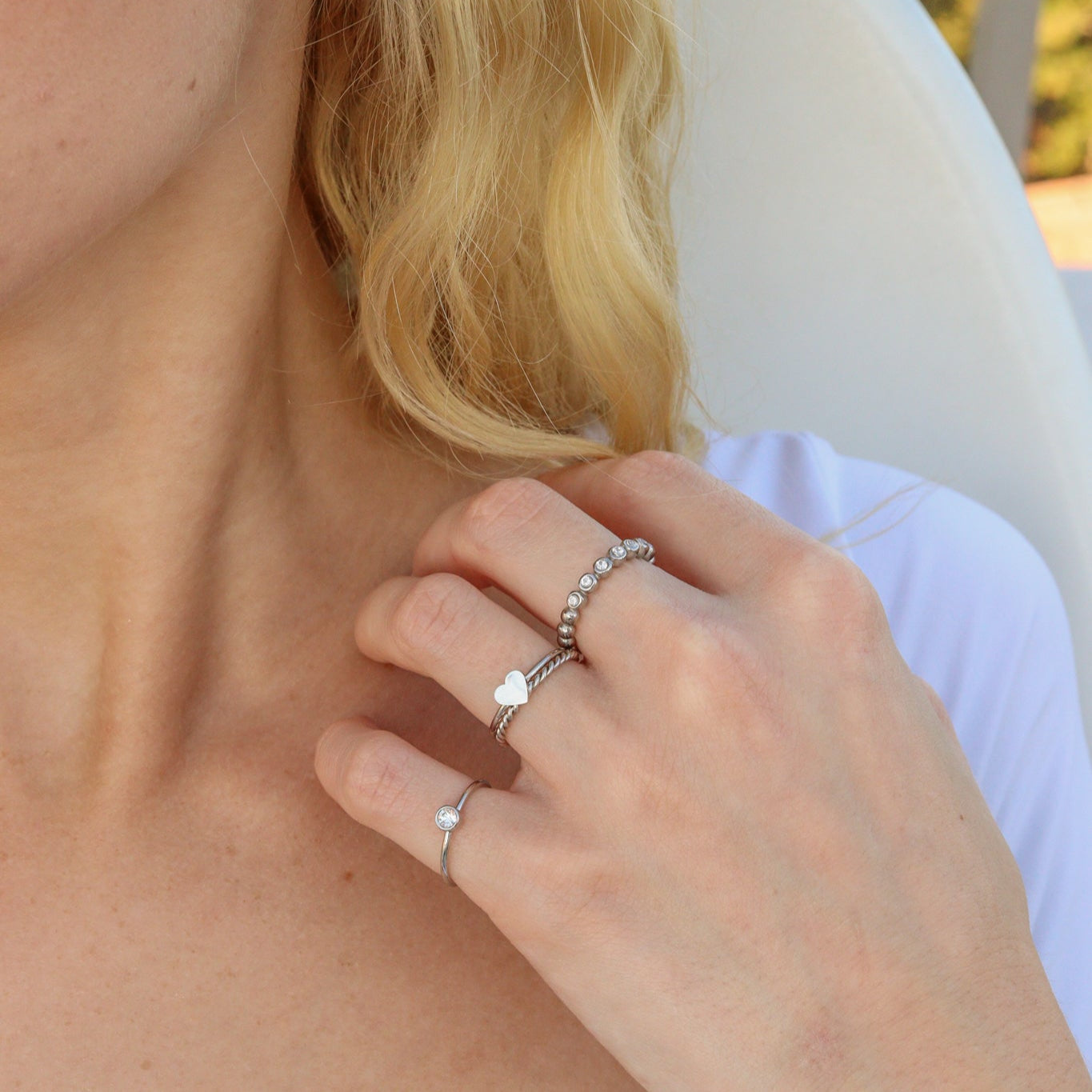 Stainless Steel Symbol Stacking Rings