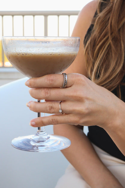 18K Gold PVD Stainless Steel Flat Circle Stacking Ring
