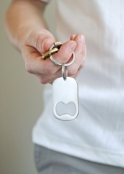 Stainless Steel Bottle Opener Blank Keychain