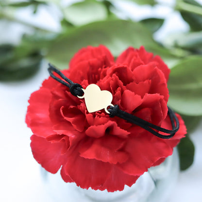 18K Gold PVD Stainless Steel Engravable Heart Friendship Bracelet