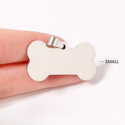 18K Gold PVD Stainless Steel Blank Dog Bone Pet Tag