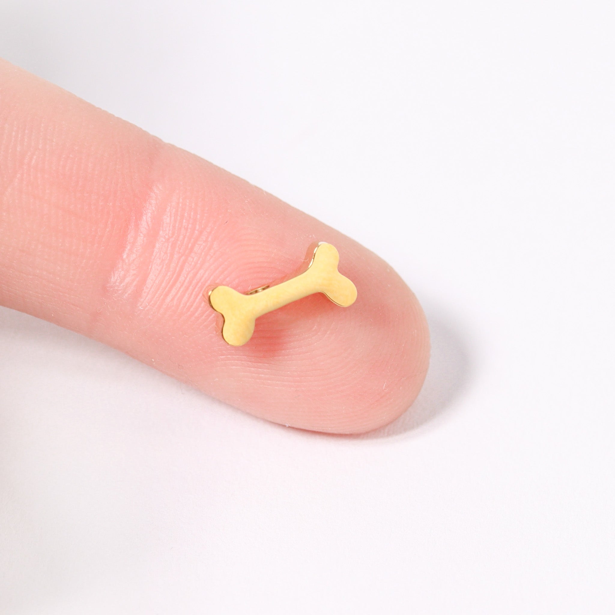 18K Gold PVD Stainless Steel Mini Dog Bone Charm