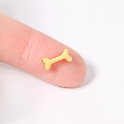18K Gold PVD Stainless Steel Mini Dog Bone Charm
