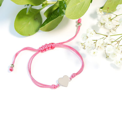 18K Gold PVD Stainless Steel Engravable Heart Friendship Bracelet