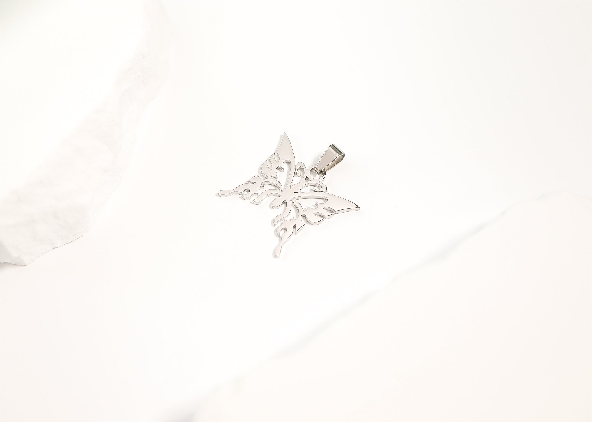 Stainless Steel Cutout Butterfly Pendant