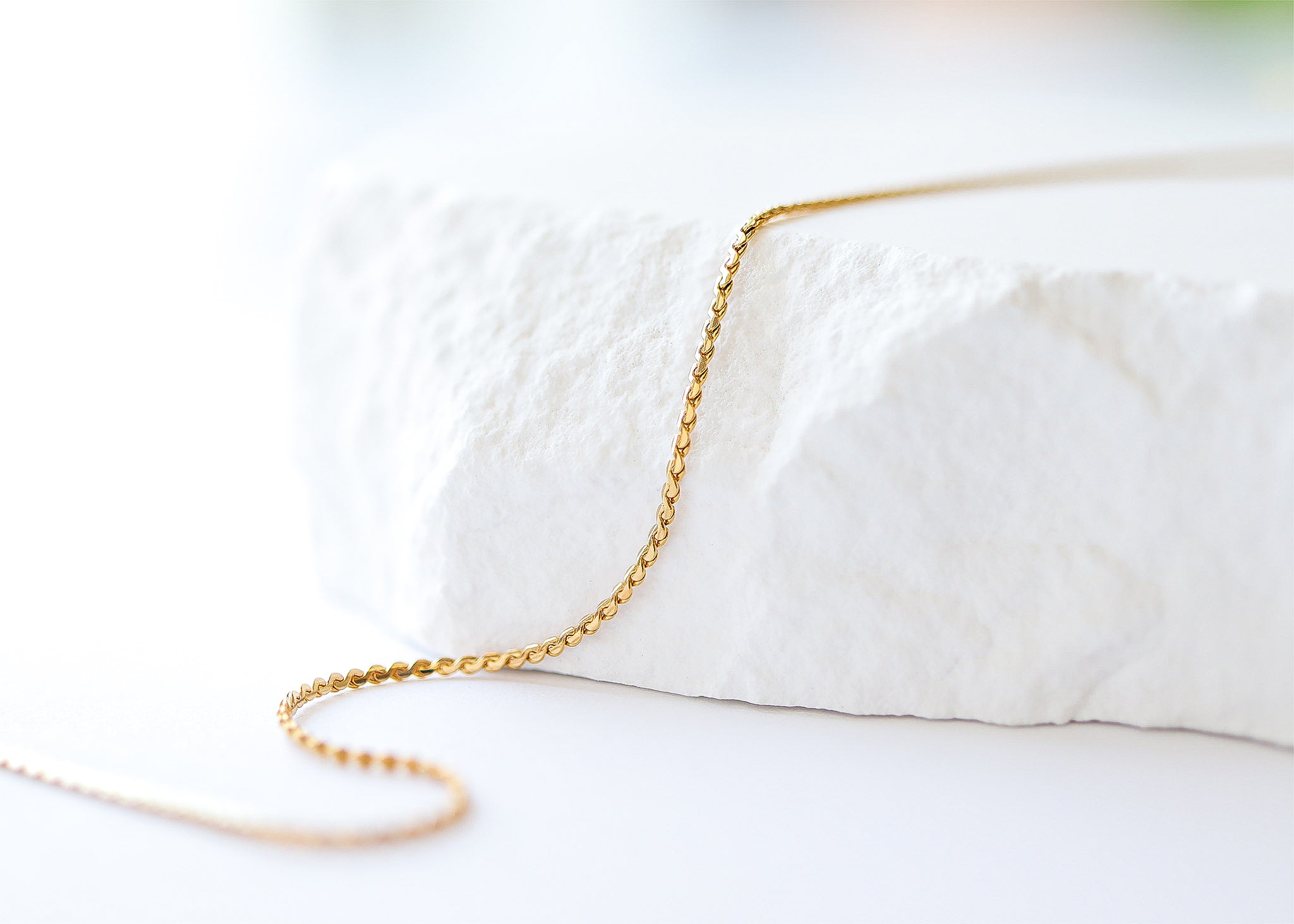 18K Gold PVD Stainless Steel Serpentine Chain Necklace