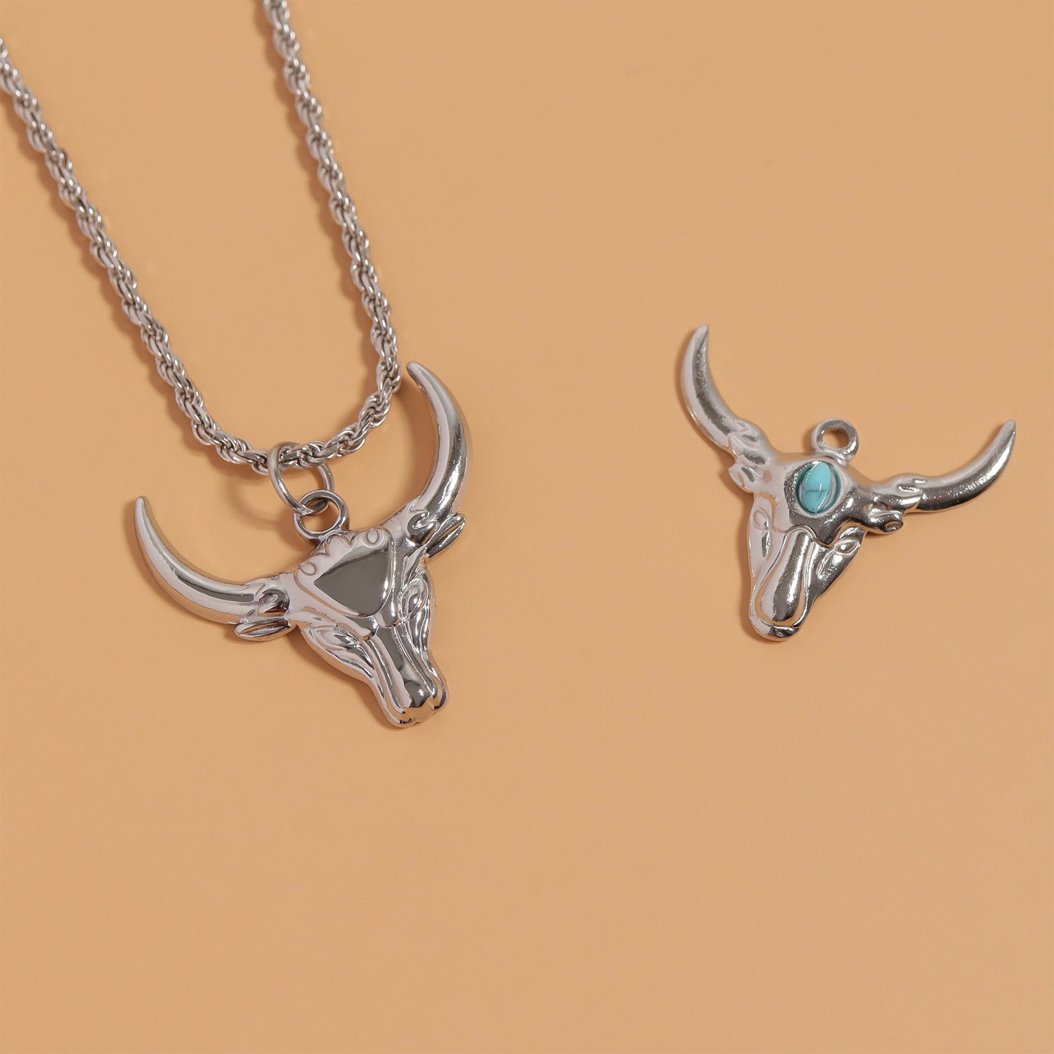 18K Gold PVD Stainless Steel Bull Charm