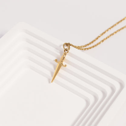 18K Gold PVD Stainless Steel Dagger Charm