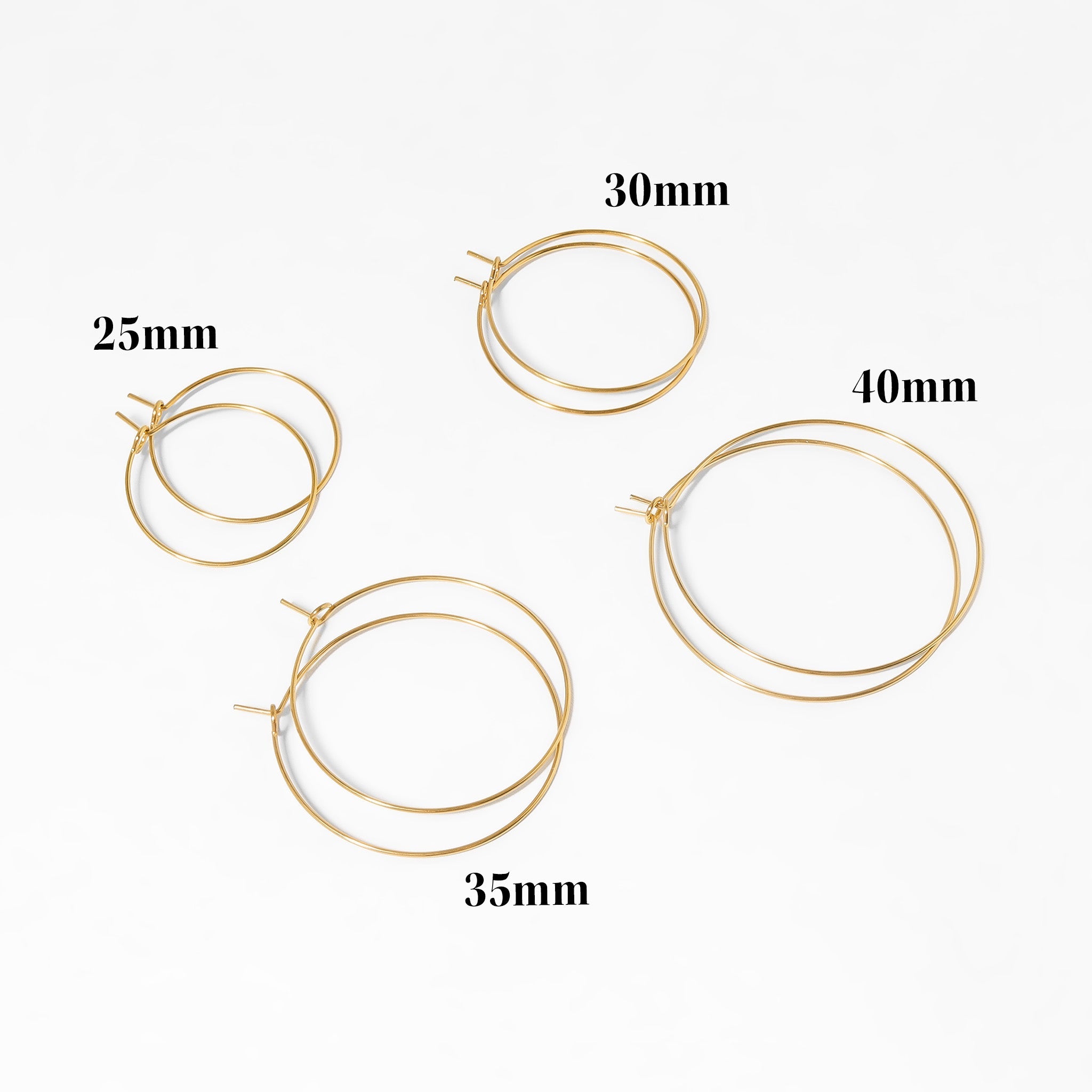 18K Gold PVD Stainless Steel Wire Hoop Earrings