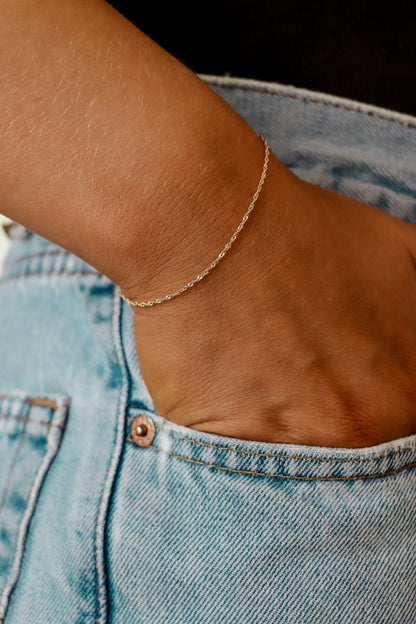 1.2 mm Singapore 14K Solid Gold Permanent Jewelry Chain - By the Inch