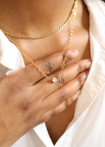 18K Gold PVD Stainless Steel Figaro Chain Necklace