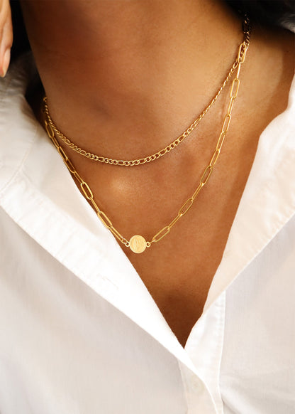 18K Gold PVD Stainless Steel Figaro Chain Necklace