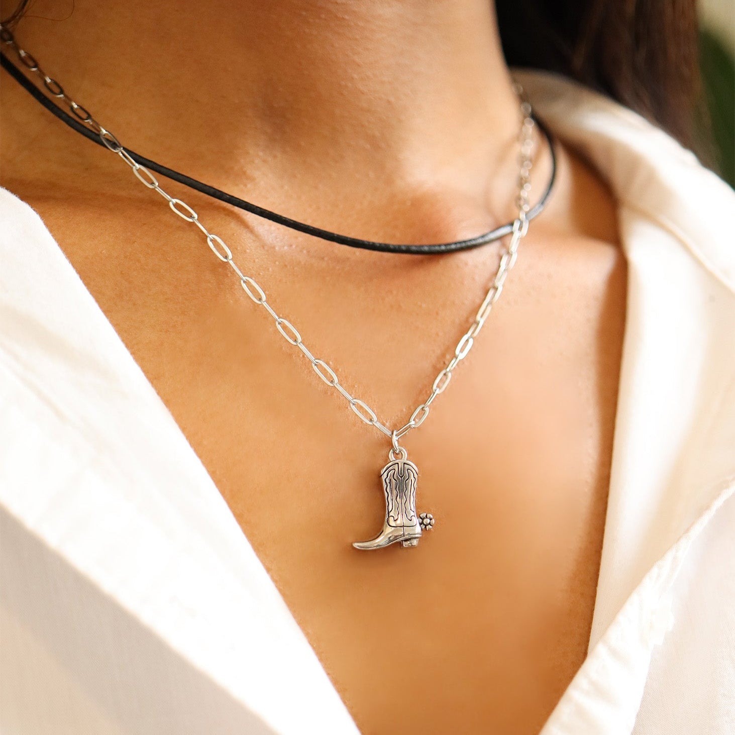 Stainless Steel Paperclip Chain Necklace