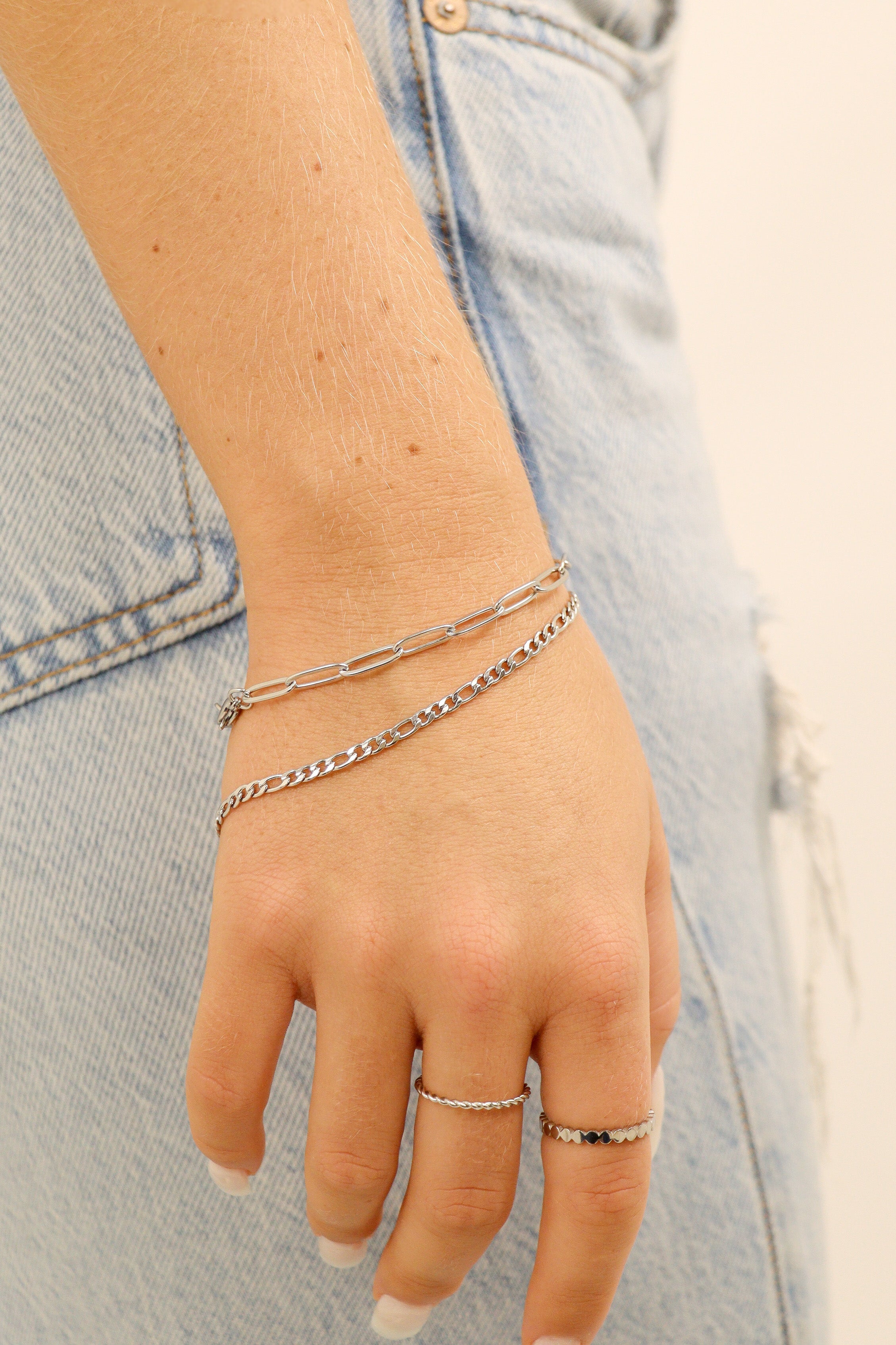 18K Gold PVD Stainless Steel Paperclip Chain Bracelet