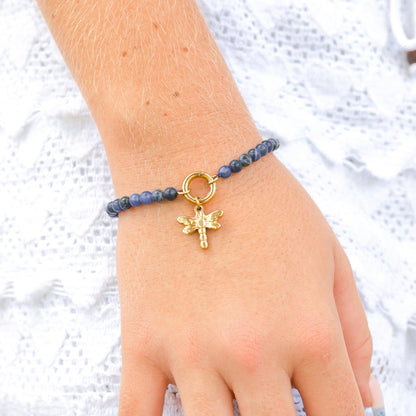 18K Gold PVD Stainless Steel Dragonfly Charm