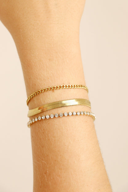 25 pc 18K Gold PVD Coated Stainless Steel Women's Layered Bracelet Set