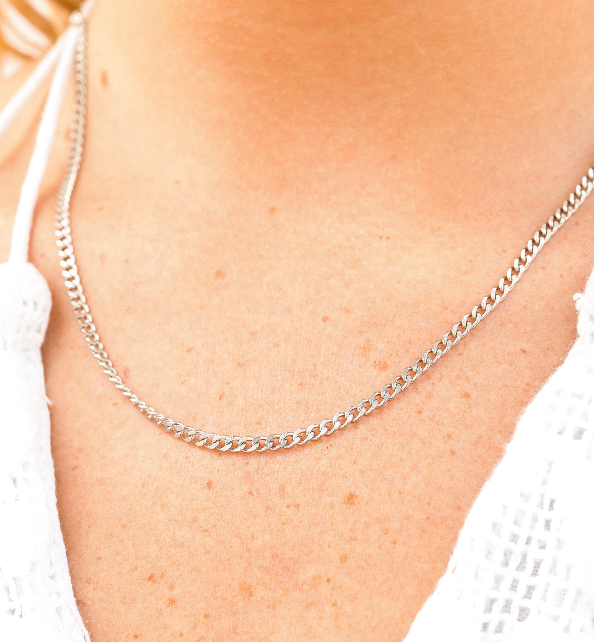 10 Pack - 4mm 24" Stainless Steel Diamond Cut Curb Chain Necklace