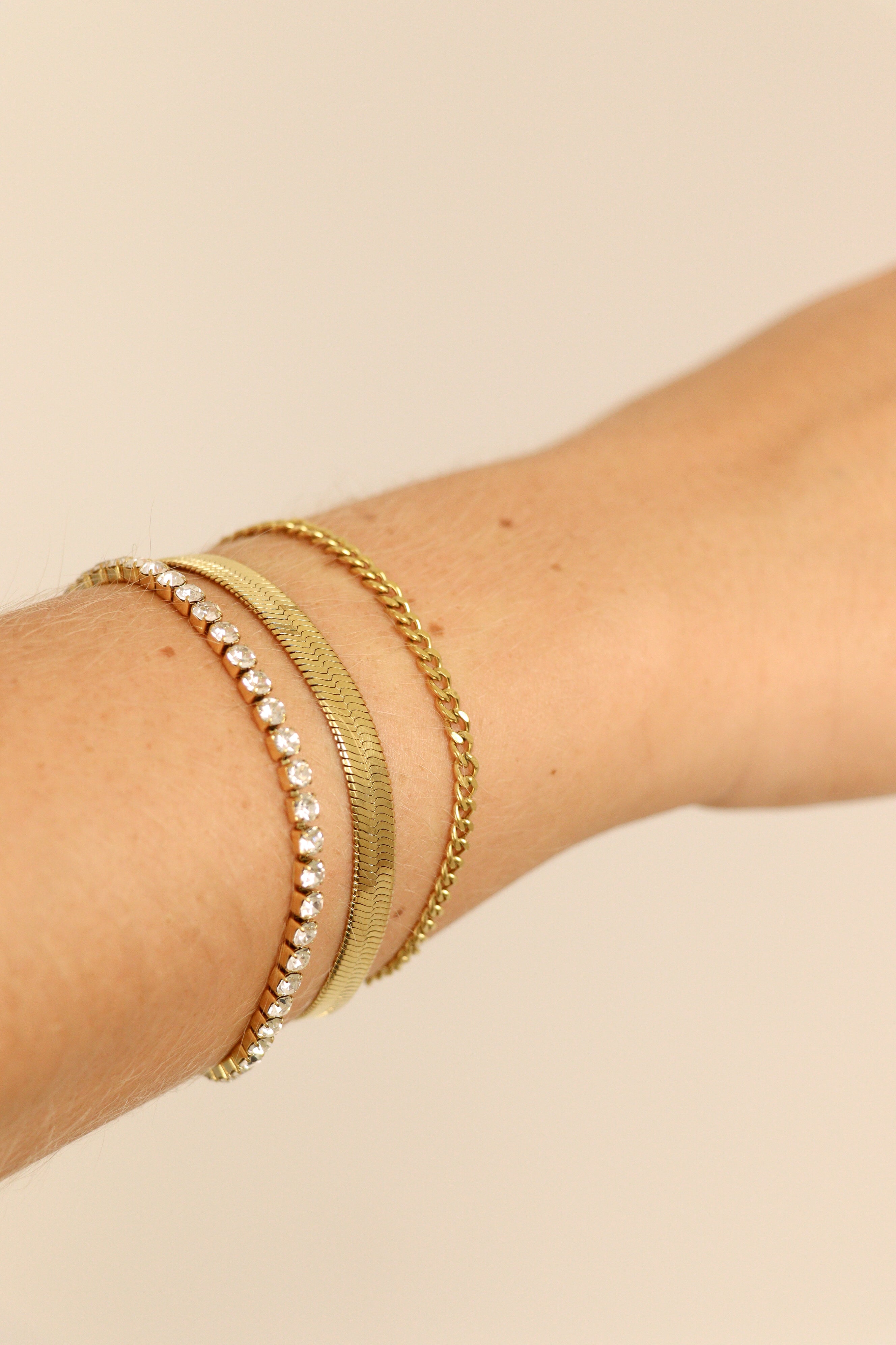 25 pc 18K Gold PVD Coated Stainless Steel Women's Layered Bracelet Set