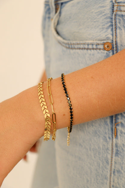 25 pc 18K Gold PVD Coated Stainless Steel Women's Layered Bracelet Set