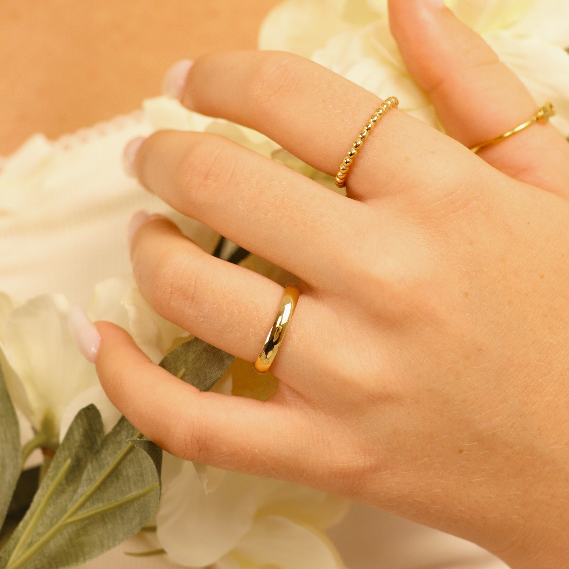18K Gold PVD Stainless Steel Blank Ring