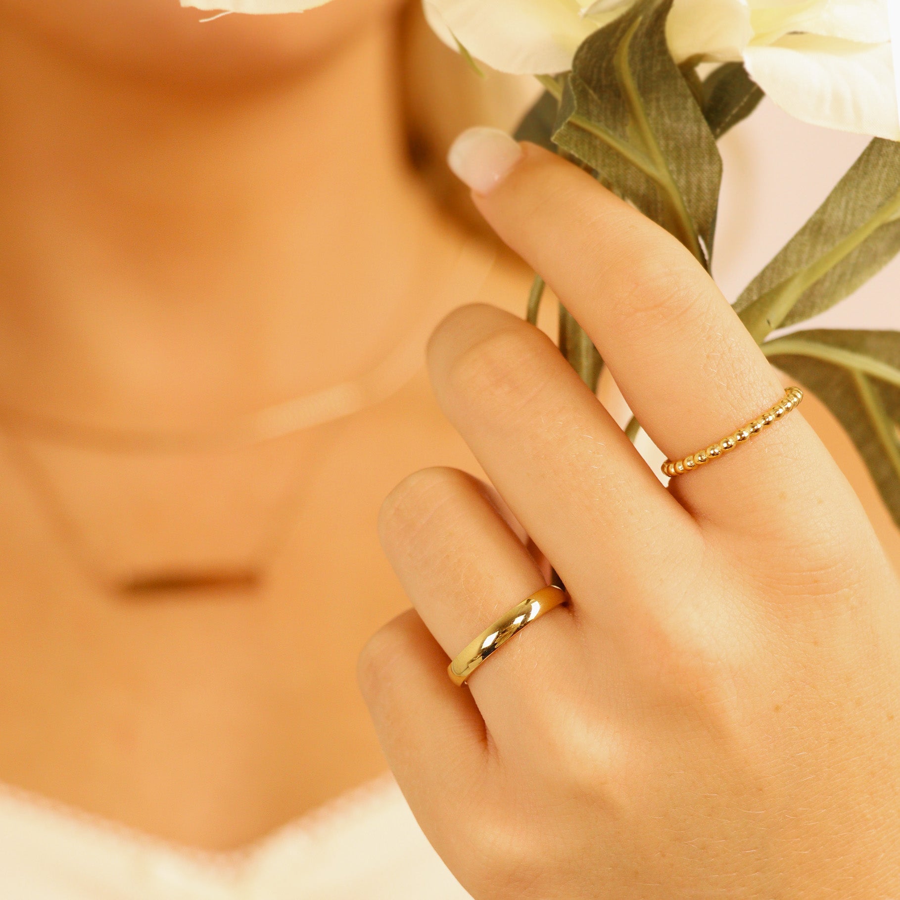 18K Gold PVD Stainless Steel Blank Ring
