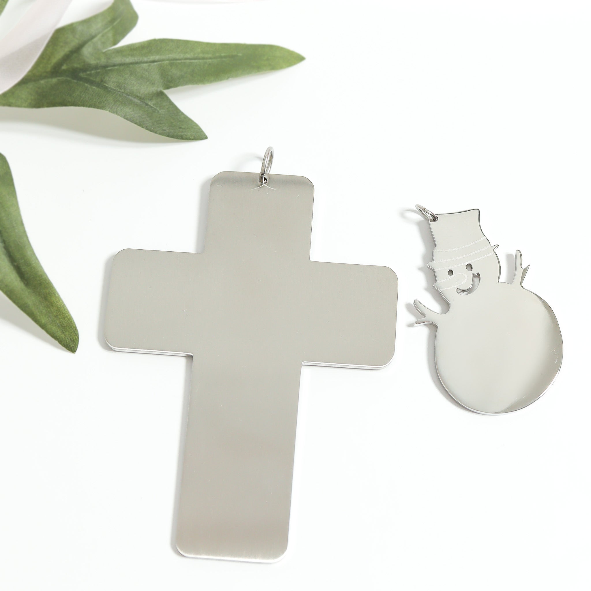 Stainless Steel Blank Cross Ornament