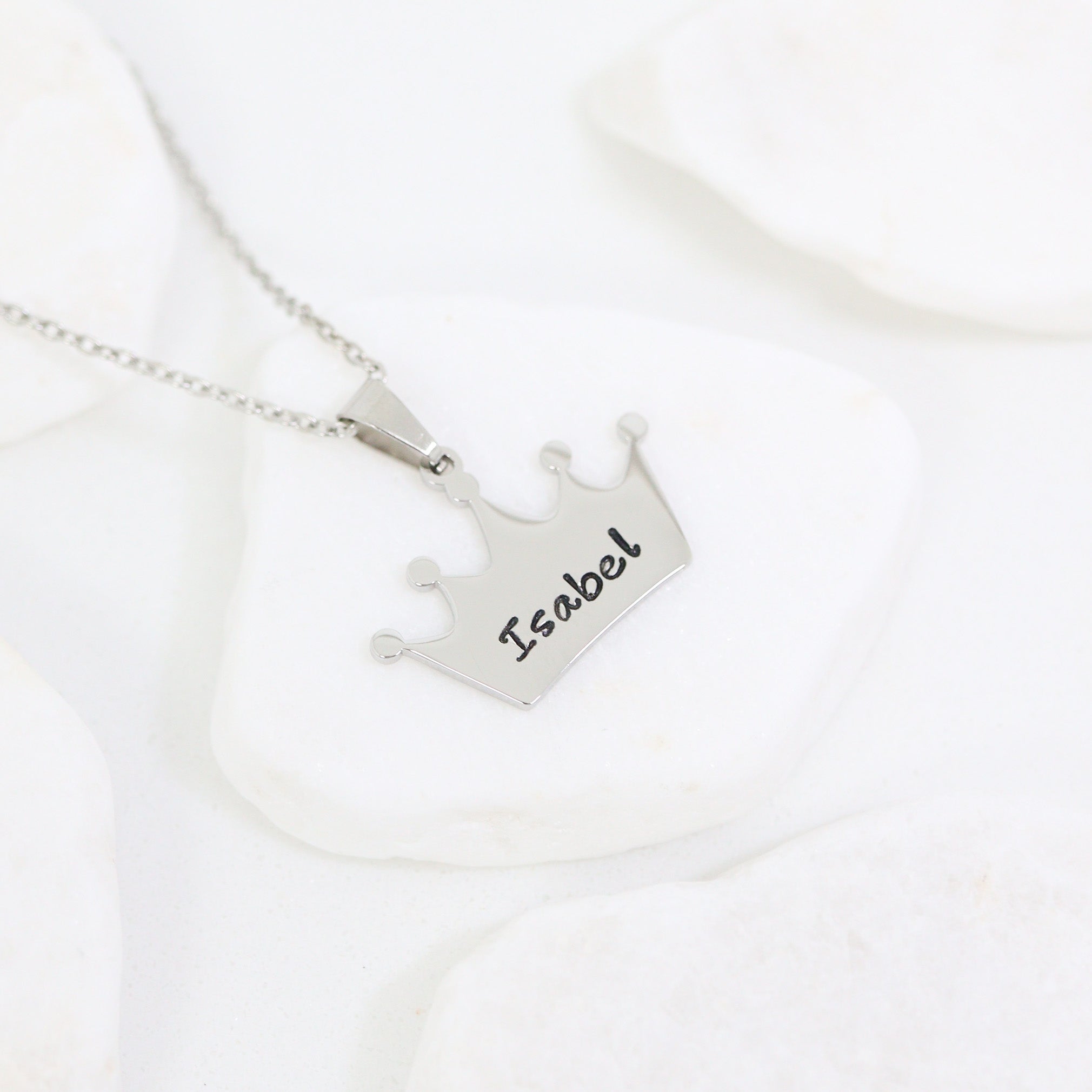 18K Gold PVD Stainless Steel Blank Crown Necklace