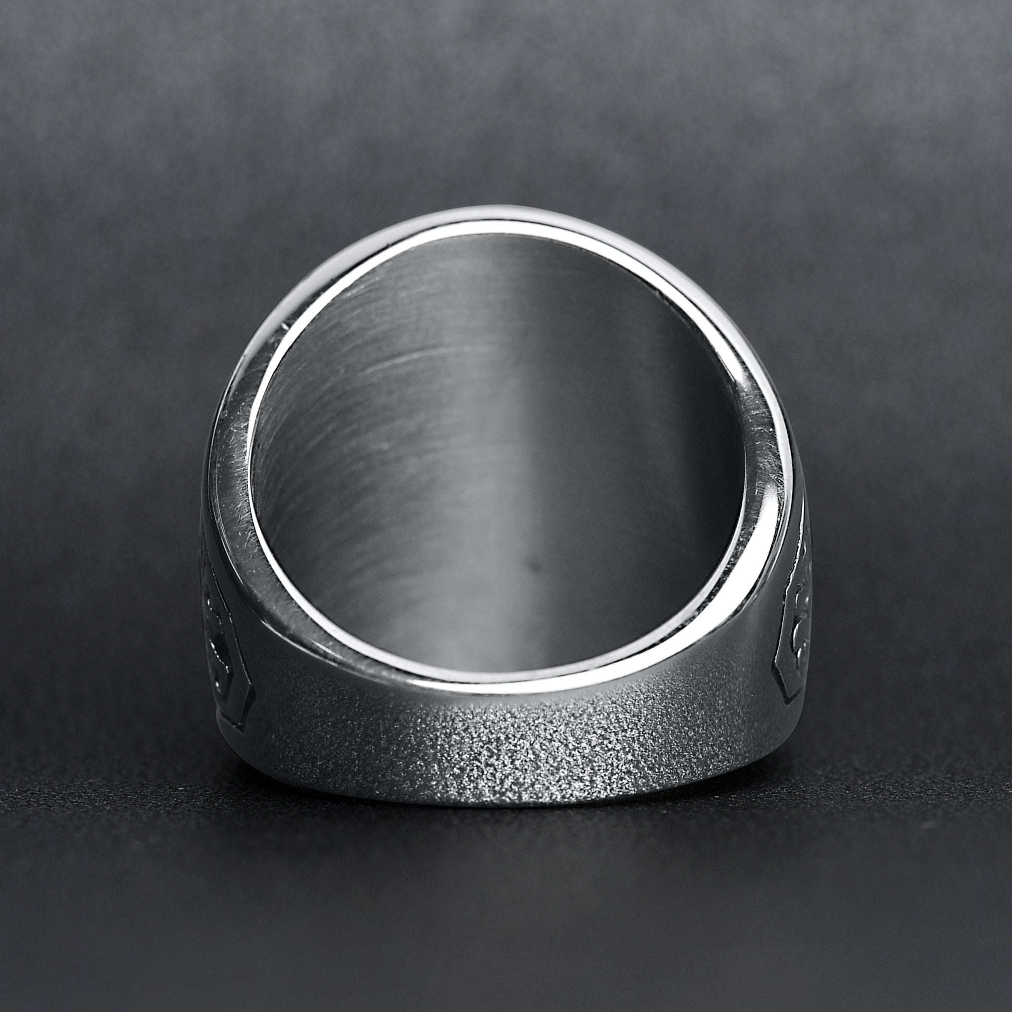Stainless Steel United States Marine Corp Military Men's Ring with Red Stone