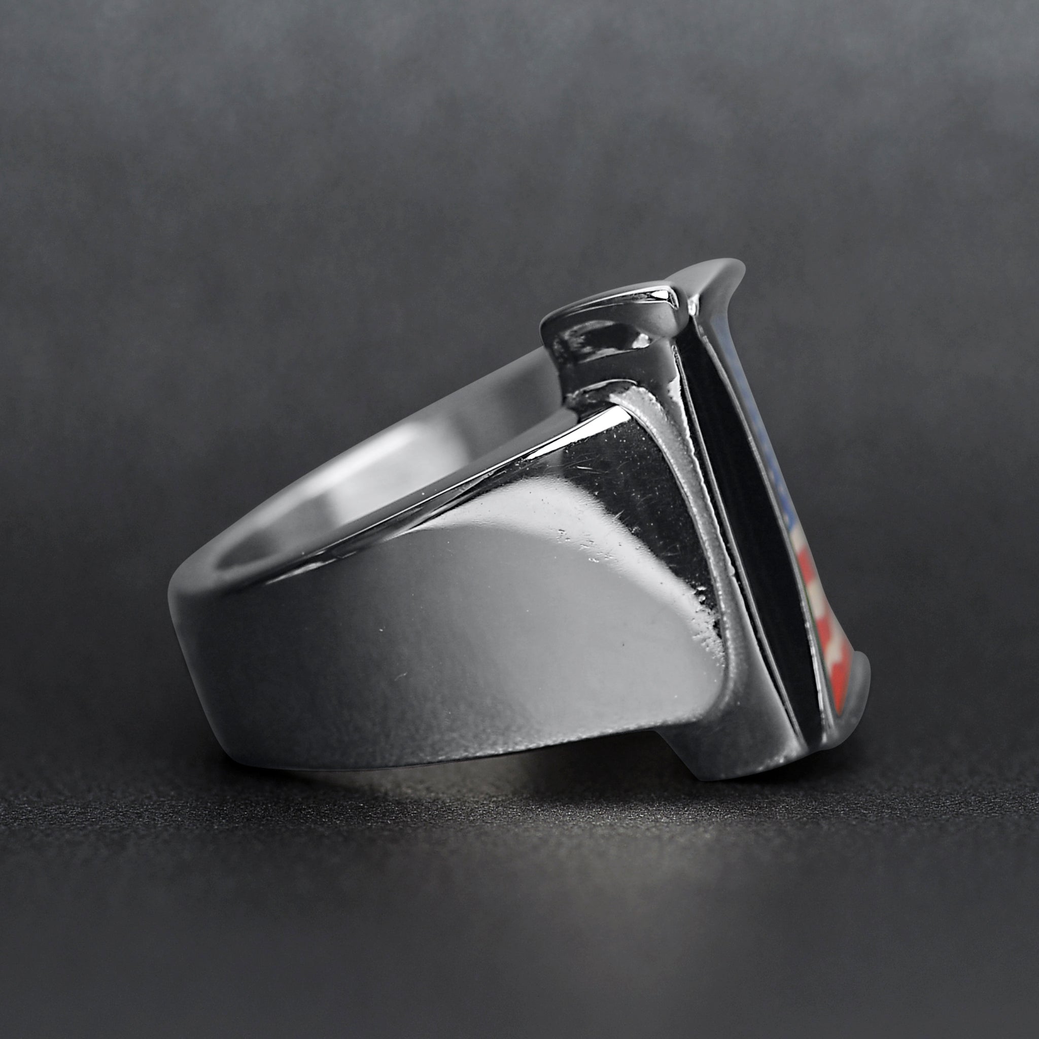 Stainless Steel USA Flag Ring