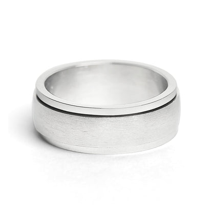 Stainless Steel Brushed Spinner Ring