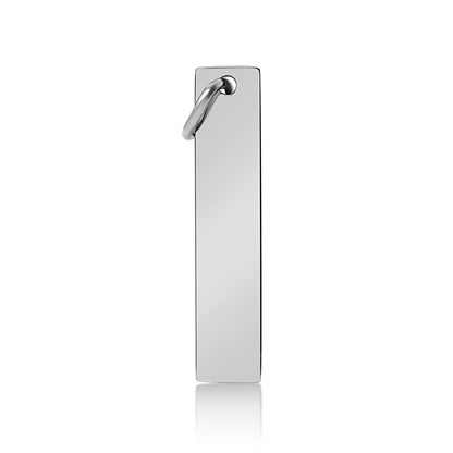 18K Gold PVD Stainless Steel Vertical CZ Blank Bar Pendant