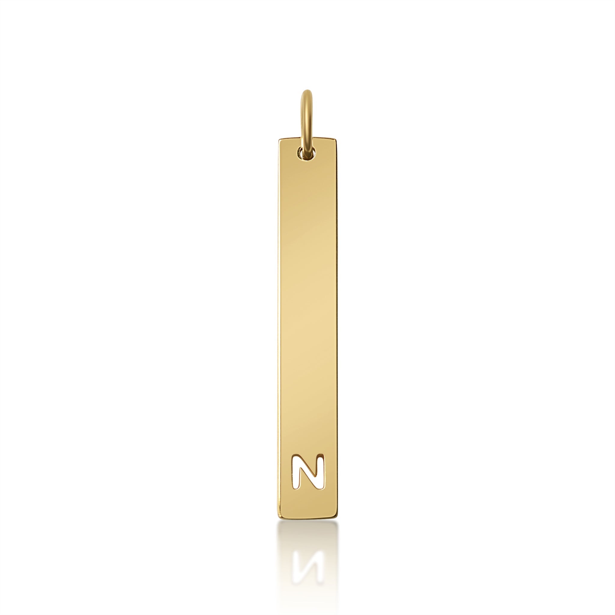 18K PVD Coated Stainless Steel Cutout Initial Pendant