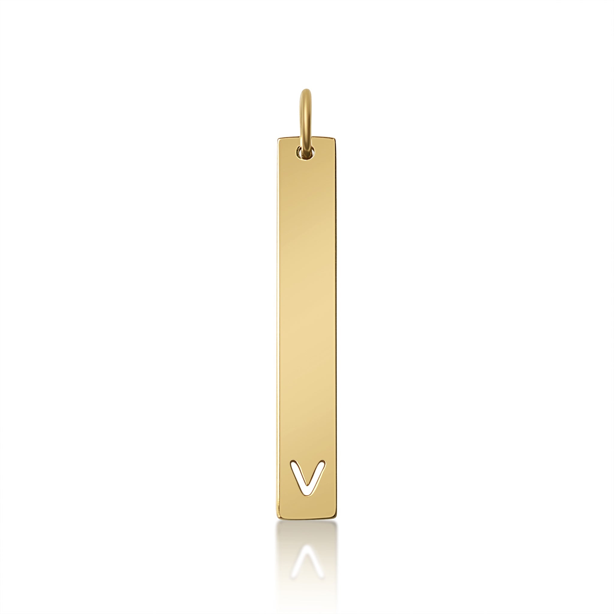 18K PVD Coated Stainless Steel Cutout Initial Pendant