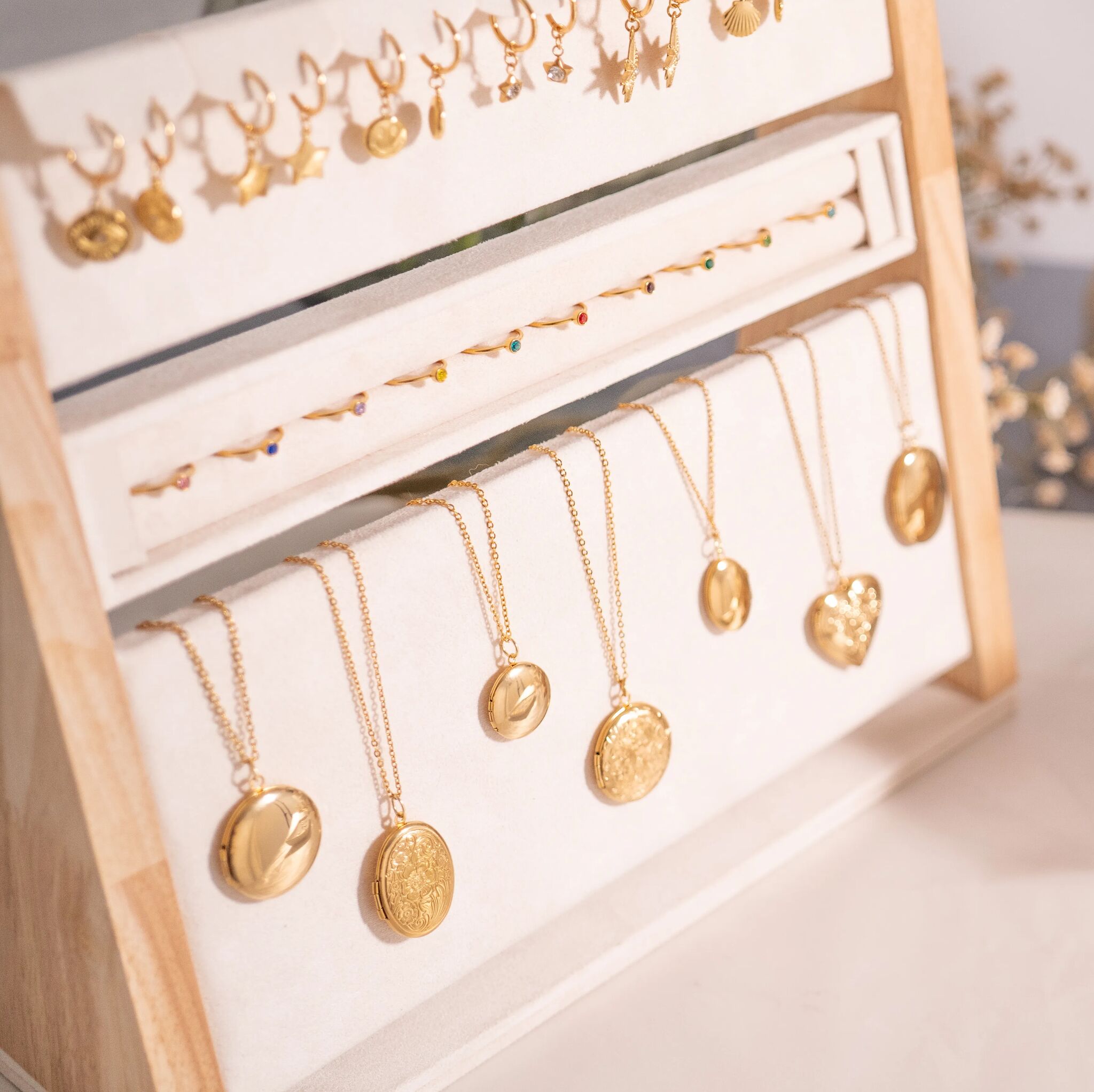 18K Gold PVD Stainless Steel Locket Set