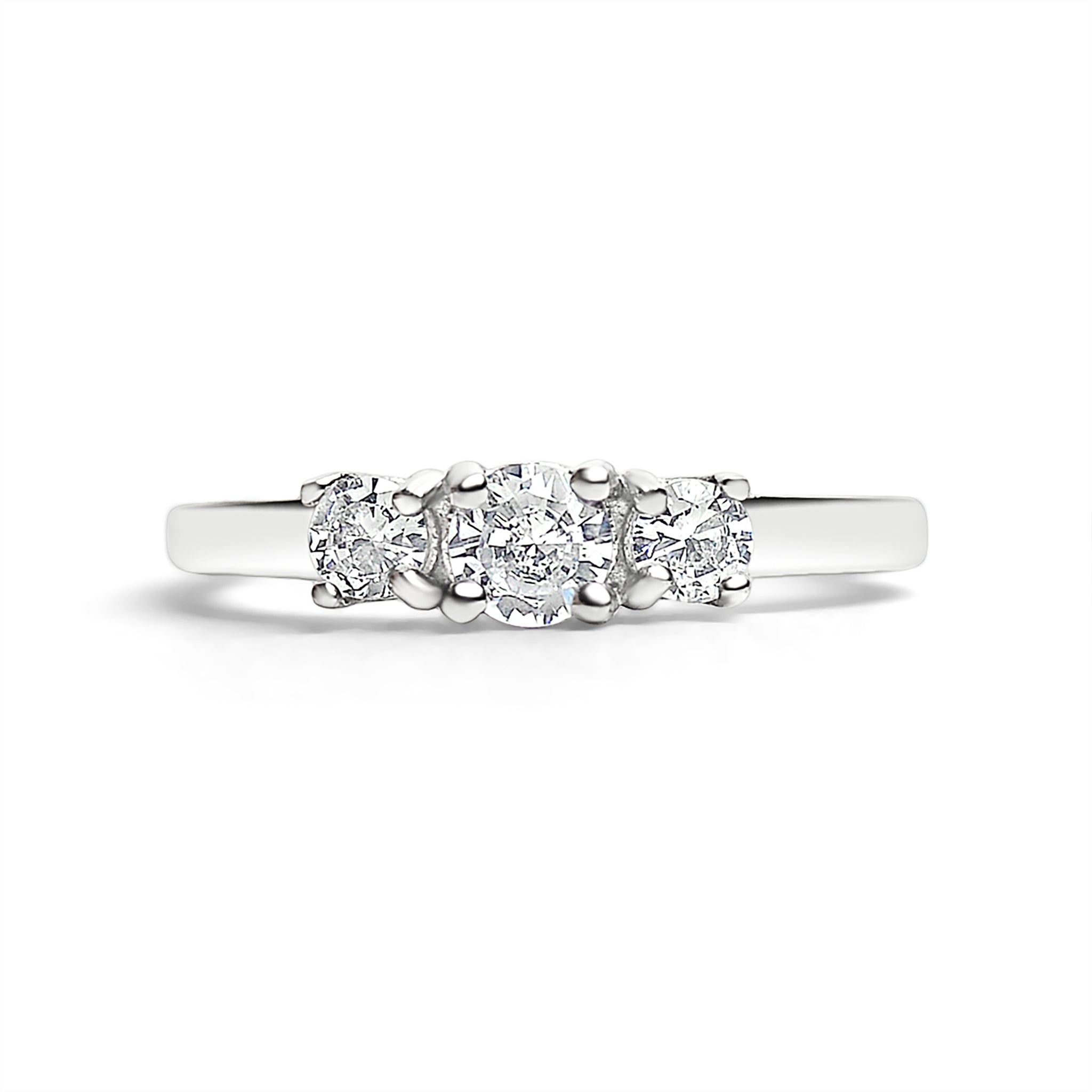 Stainless Steel Small CZ Accent Birthstone Ring